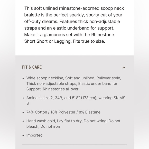 Outdoor Rhinestone Wide Neck Bralette - Taffy - Picture 5 of 6